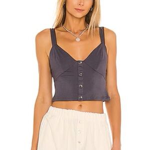 NWT House of Harlow 1960 x REVOLVE Taza Tank in Charcoal Grey M